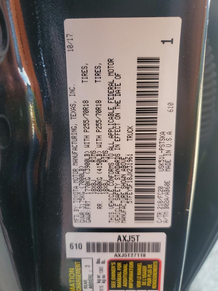 2018 Toyota Tundra Crewmax Sr5 VIN: 5TFEY5F18JX231961 Lot: 70451115