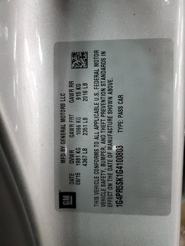 2016 Buick Verano Convenience VIN: 1G4PR5SK1G4100803 Lot: 80701785