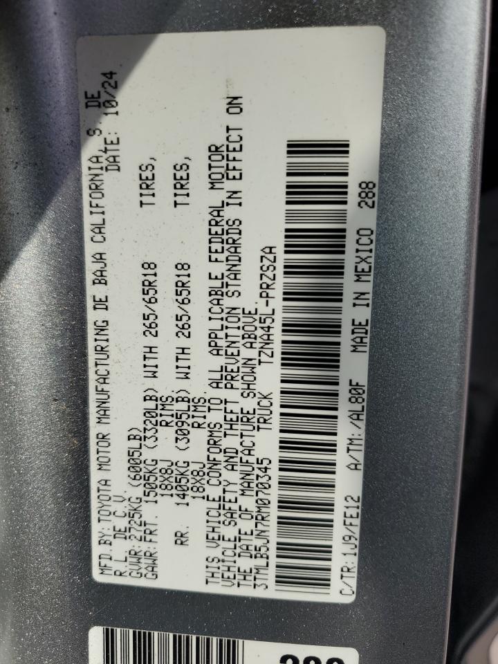 2024 Toyota Tacoma Double Cab VIN: 3TMLB5JN7RM070345 Lot: 80733205