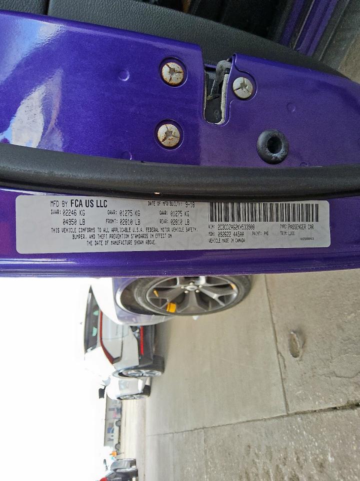 2019 Dodge Challenger Sxt VIN: 2C3CDZAG2KH533908 Lot: 82106915