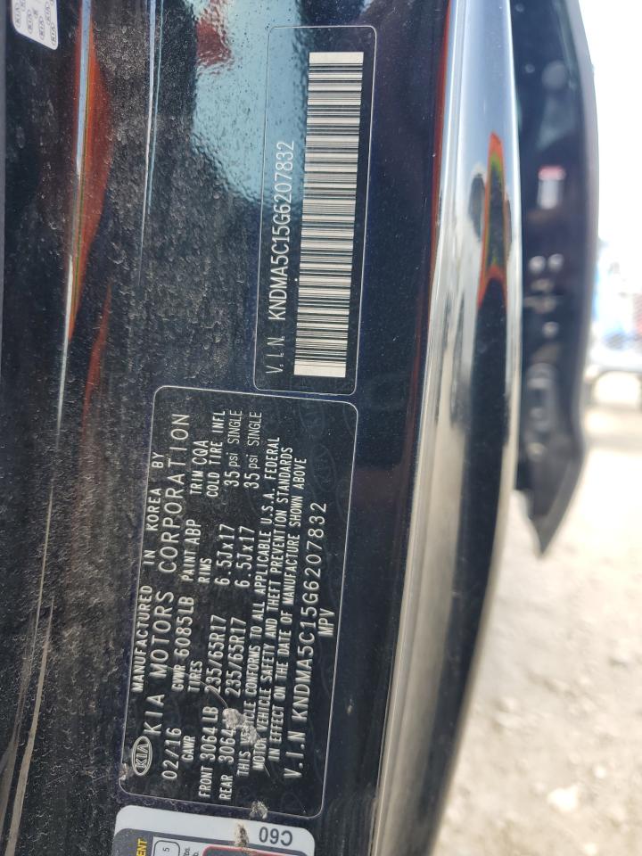 2016 Kia Sedona L VIN: KNDMA5C15G6207832 Lot: 81891715