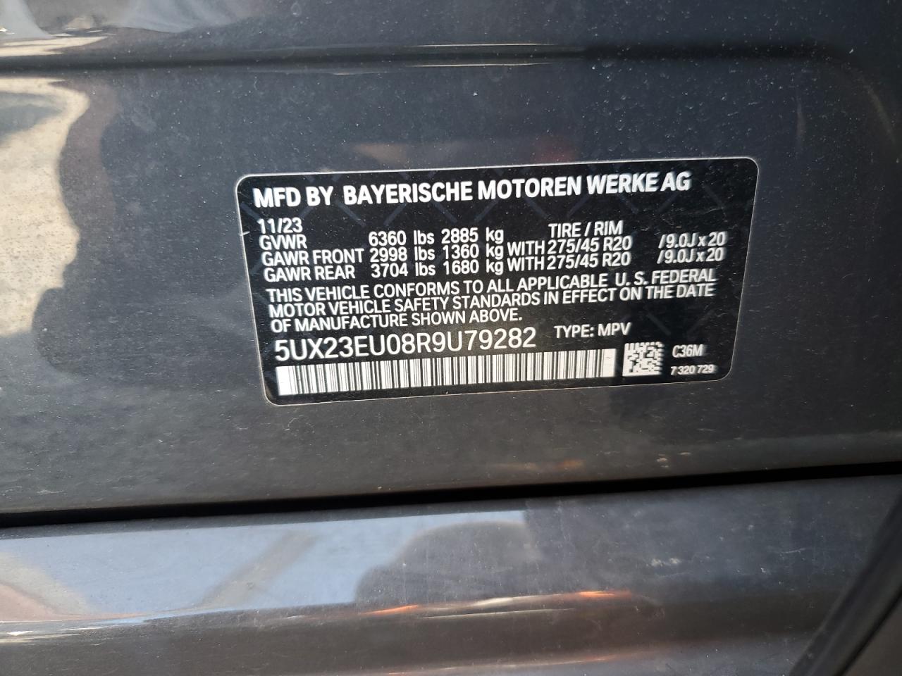 2024 BMW X5 xDrive40I VIN: 5UX23EU08R9U79282 Lot: 81205895