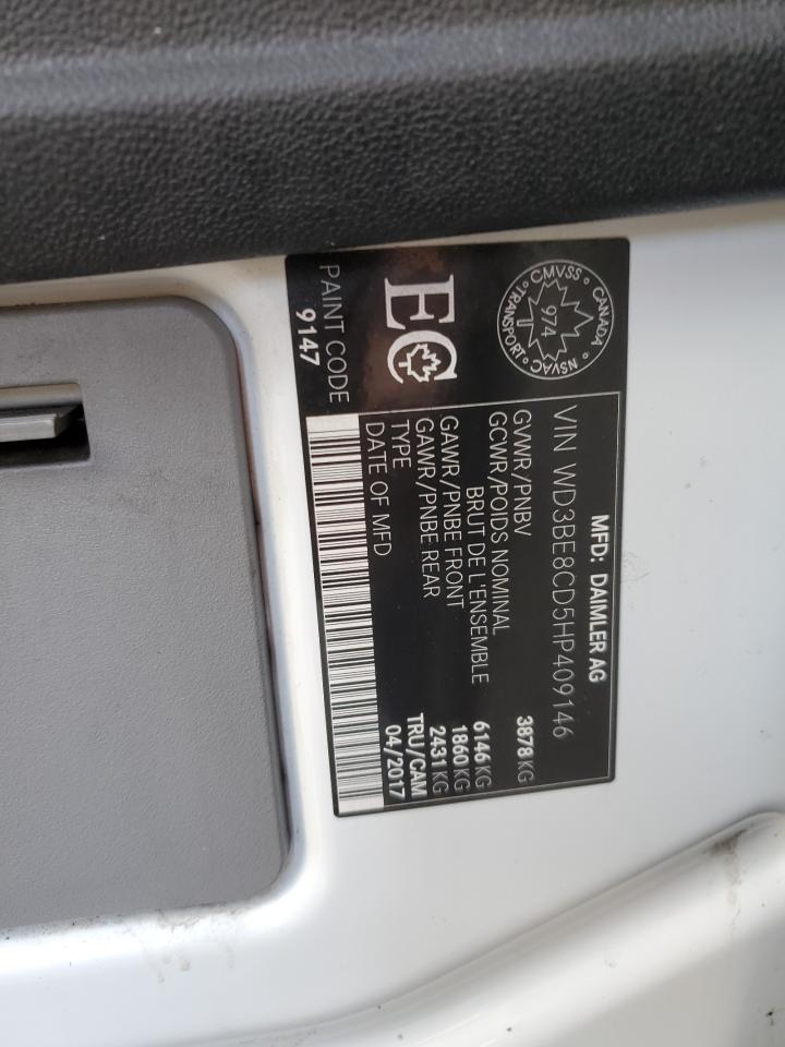 2017 Mercedes-Benz Sprinter 2500 VIN: WD3BE8CD5HP409146 Lot: 80939225