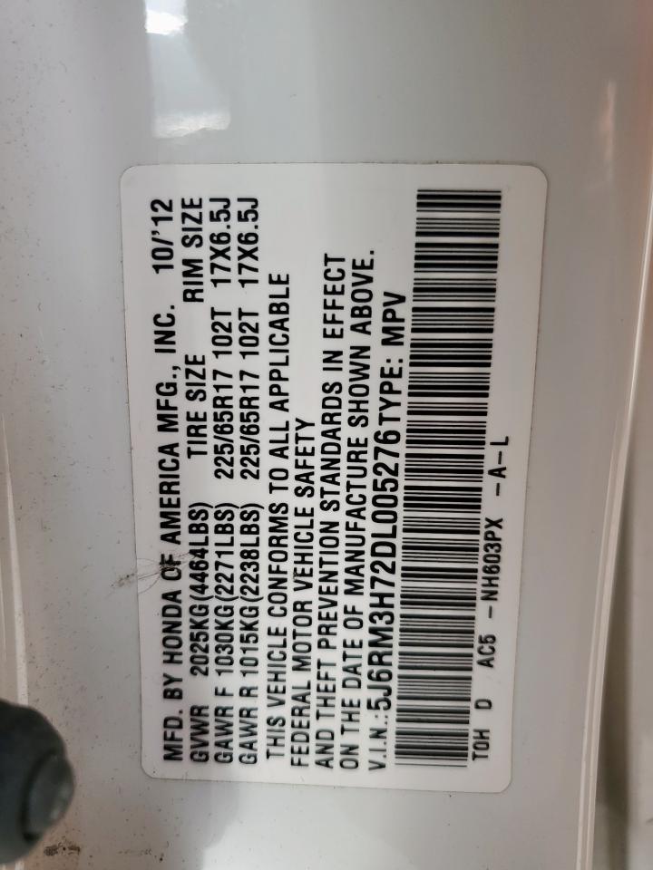 2013 Honda Cr-V Exl VIN: 5J6RM3H72DL005276 Lot: 71485935