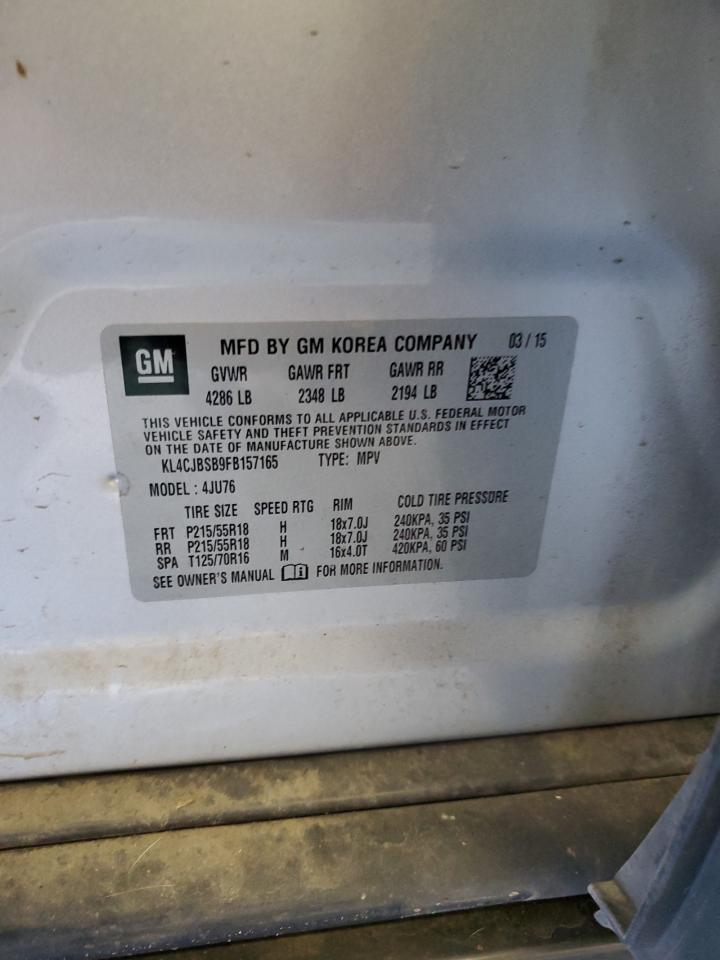 2015 Buick Encore Convenience VIN: KL4CJBSB9FB157165 Lot: 81192335