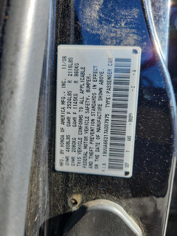 2007 Acura Tl VIN: 19UUA66217A007975 Lot: 80583775