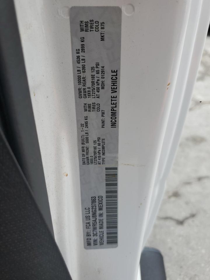 2022 Ram 2500 Tradesman VIN: 3C7WR5AJ8NG237863 Lot: 71239105