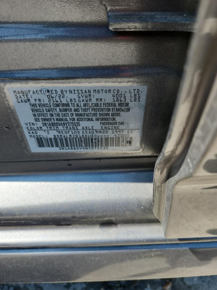 2022 Nissan Sentra Sr VIN: 3N1AB8DV4NY275535 Lot: 80507855