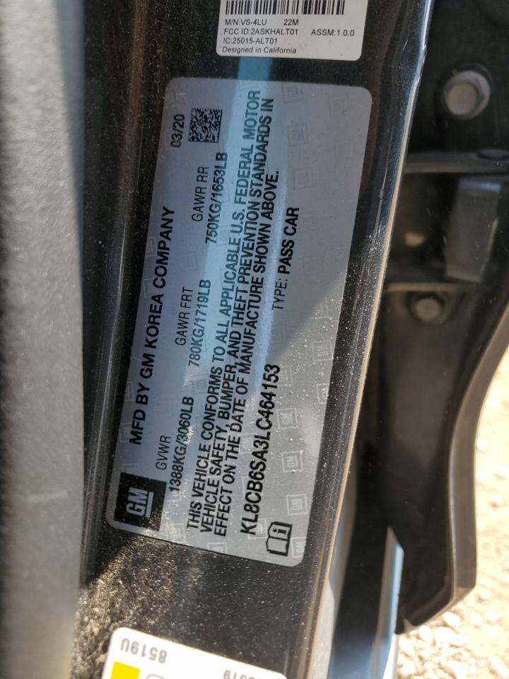 2020 Chevrolet Spark Ls VIN: KL8CB6SA3LC464153 Lot: 71611775