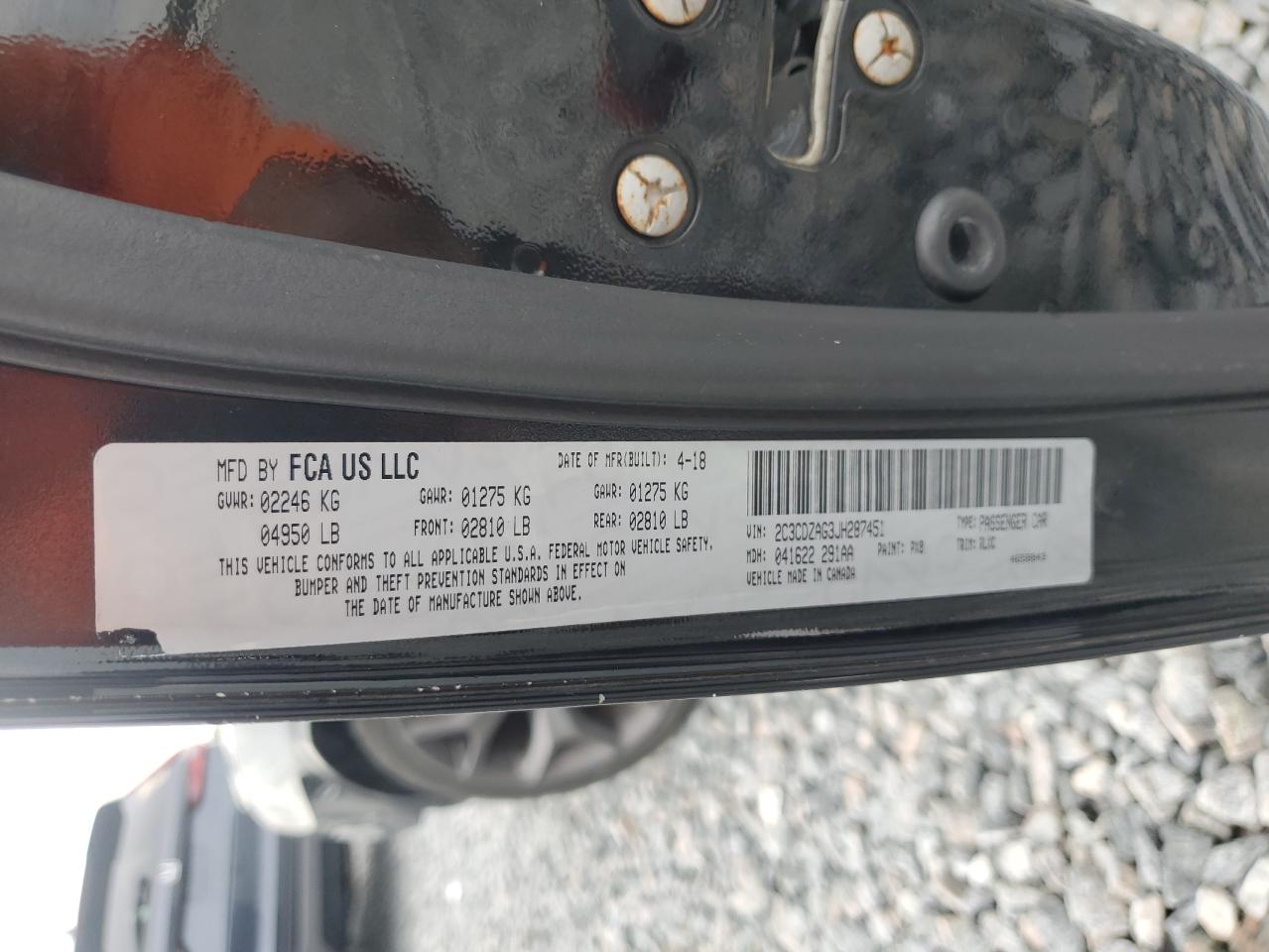 2018 Dodge Challenger Sxt VIN: 2C3CDZAG3JH287451 Lot: 80636605