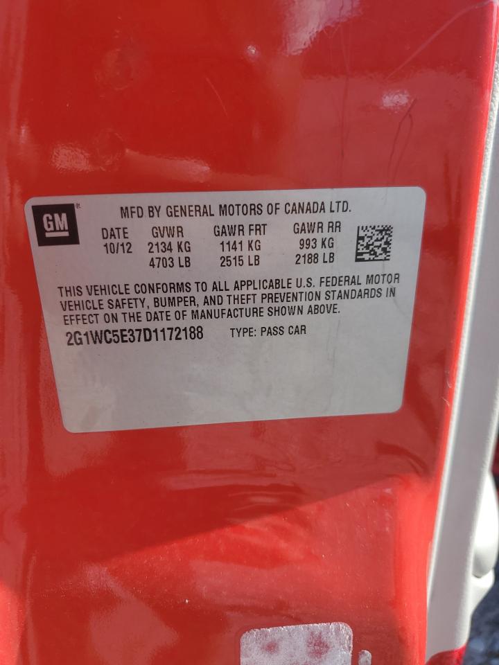 2013 Chevrolet Impala Ltz VIN: 2G1WC5E37D1172188 Lot: 81860545