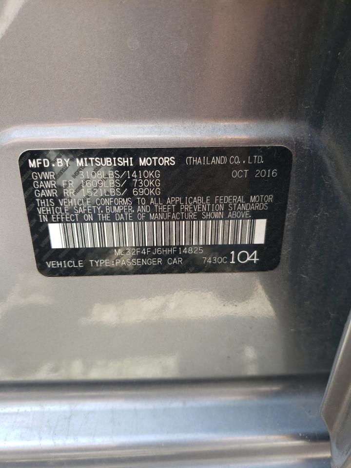 2017 Mitsubishi Mirage G4 Se VIN: ML32F4FJ6HHF14825 Lot: 71967735