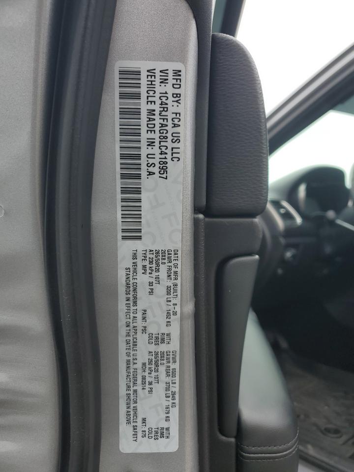 2020 Jeep Grand Cherokee Laredo VIN: 1C4RJFAG8LC418957 Lot: 81647955