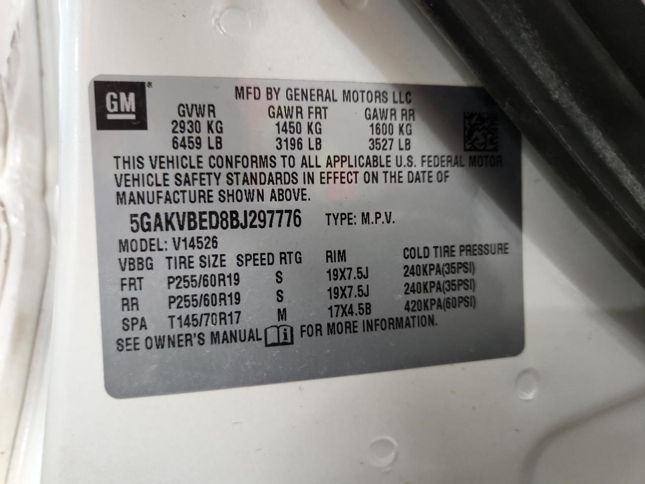 2011 Buick Enclave Cxl VIN: 5GAKVBED8BJ297776 Lot: 71619435