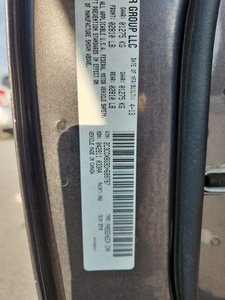 2013 Dodge Charger Se VIN: 2C3CDXBG9DH689787 Lot: 81855715