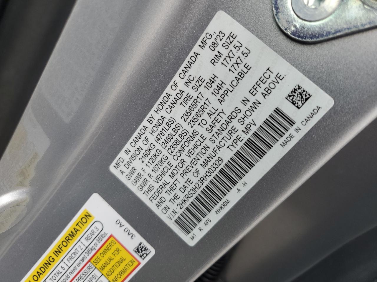 2024 Honda Cr-V Lx VIN: 2HKRS3H23RH303329 Lot: 81937275