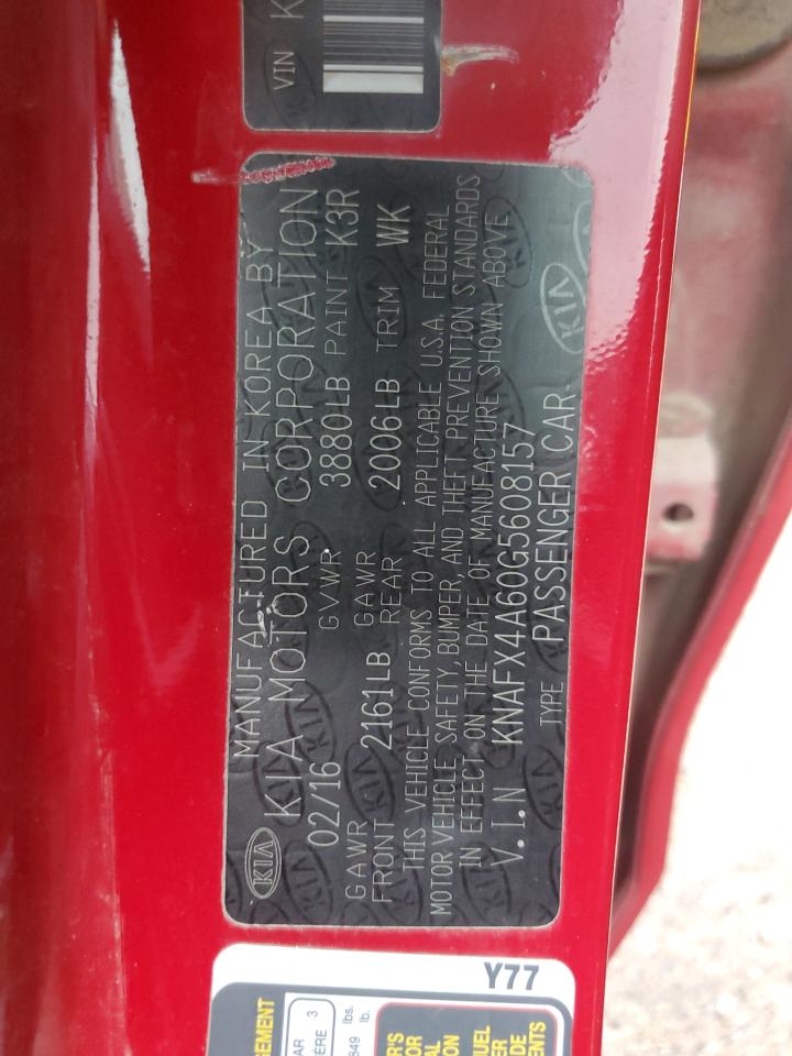 2016 Kia Forte Lx VIN: KNAFX4A60G5608157 Lot: 81112015