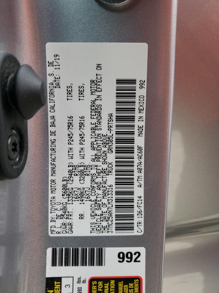 2020 Toyota Tacoma Double Cab VIN: 3TMCZ5AN7LM313316 Lot: 84300475