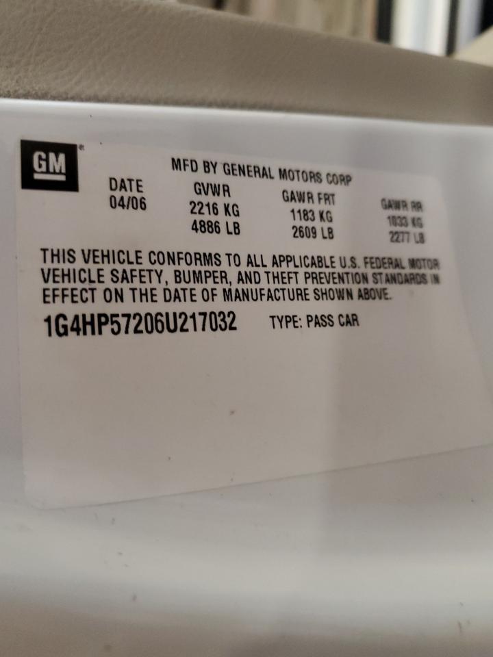 2006 Buick Lucerne Cx VIN: 1G4HP57206U217032 Lot: 81775425