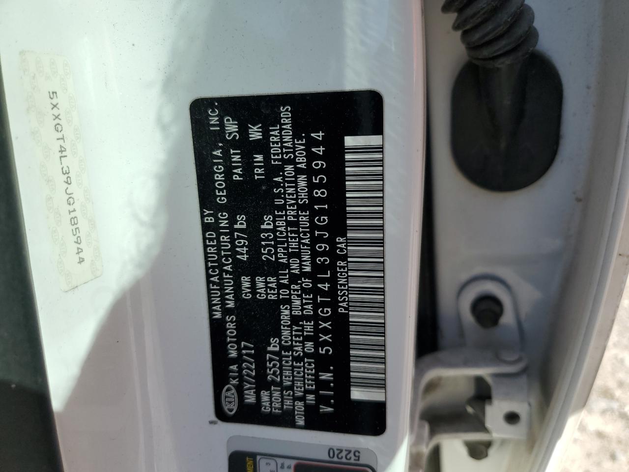 2018 Kia Optima Lx VIN: 5XXGT4L39JG185944 Lot: 80305455