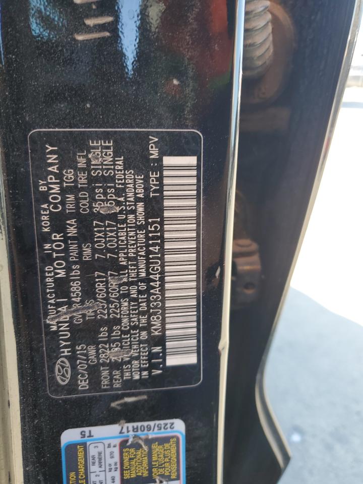 2016 Hyundai Tucson Limited VIN: KM8J33A44GU141151 Lot: 84209875