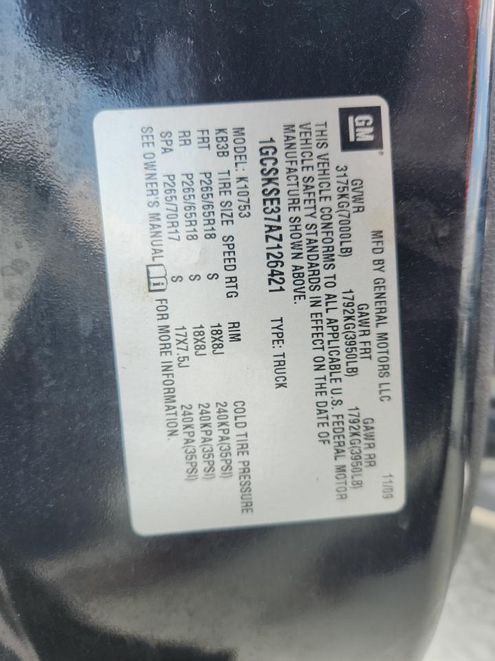 2010 Chevrolet Silverado K1500 Lt VIN: 1GCSKSE37AZ126421 Lot: 71611845