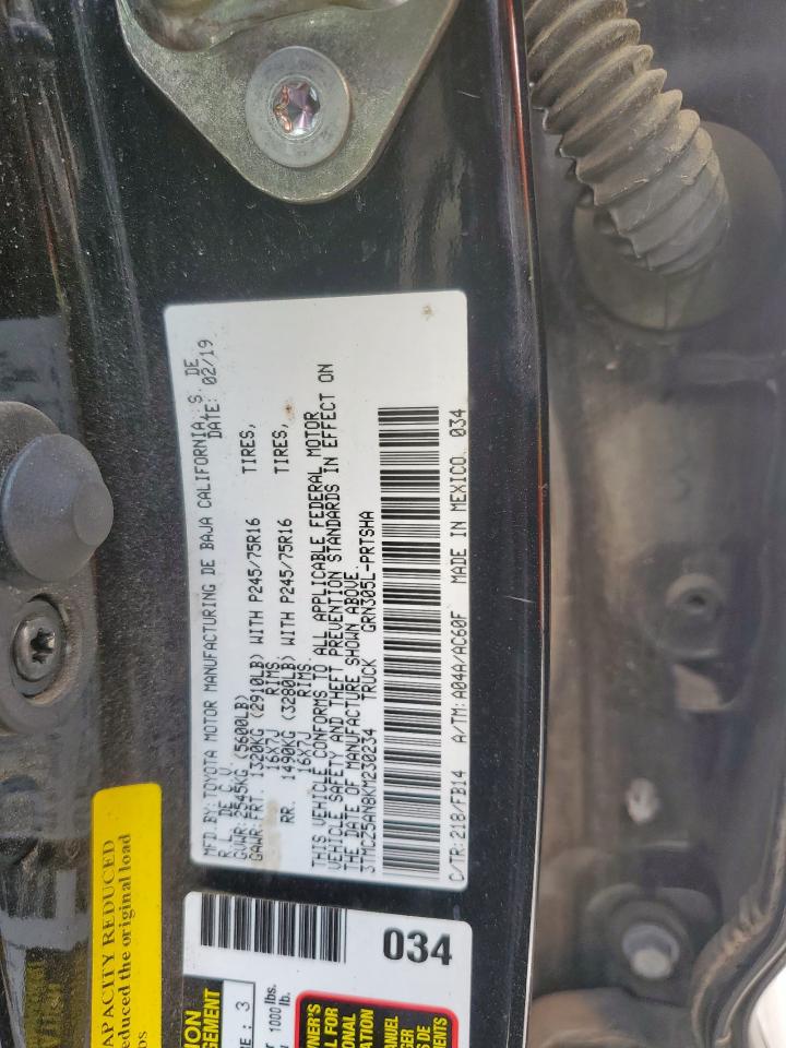 2019 Toyota Tacoma Double Cab VIN: 3TMCZ5AN8KM230234 Lot: 80646285