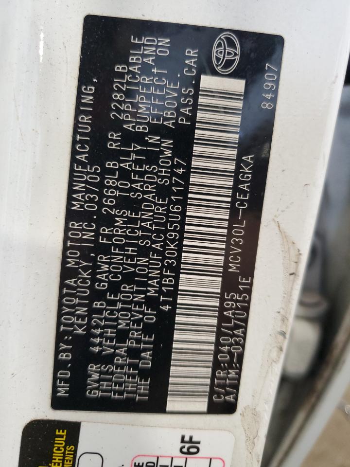 2005 Toyota Camry Le VIN: 4T1BF30K95U611747 Lot: 83871105