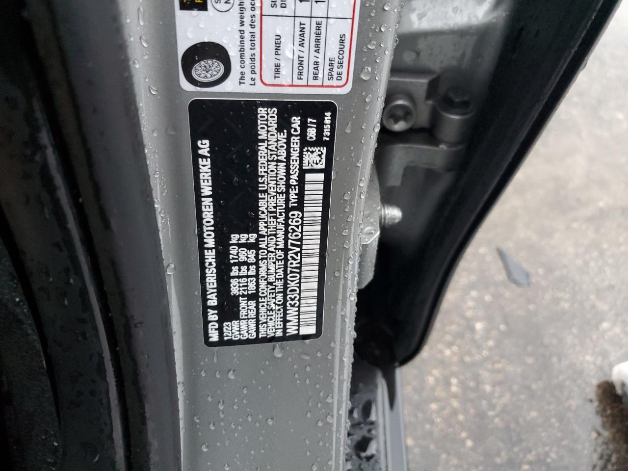 2024 Mini Cooper VIN: WMW33DK07R2V76269 Lot: 80337425