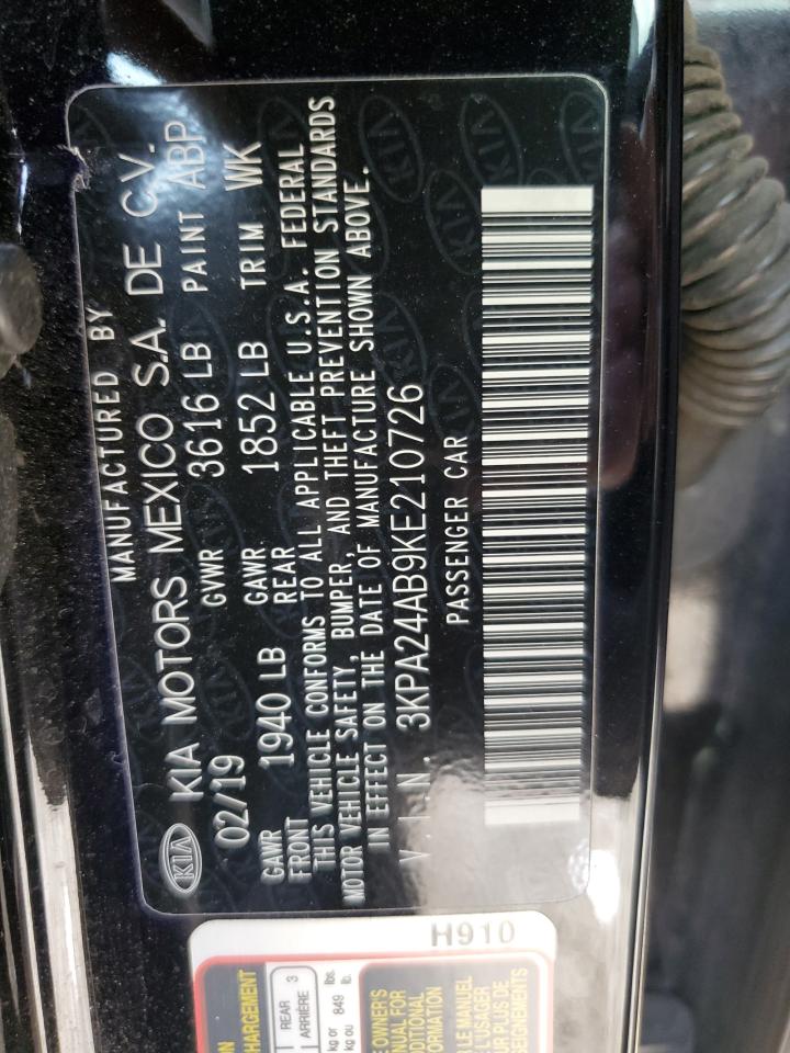 2019 Kia Rio S VIN: 3KPA24AB9KE210726 Lot: 80845305