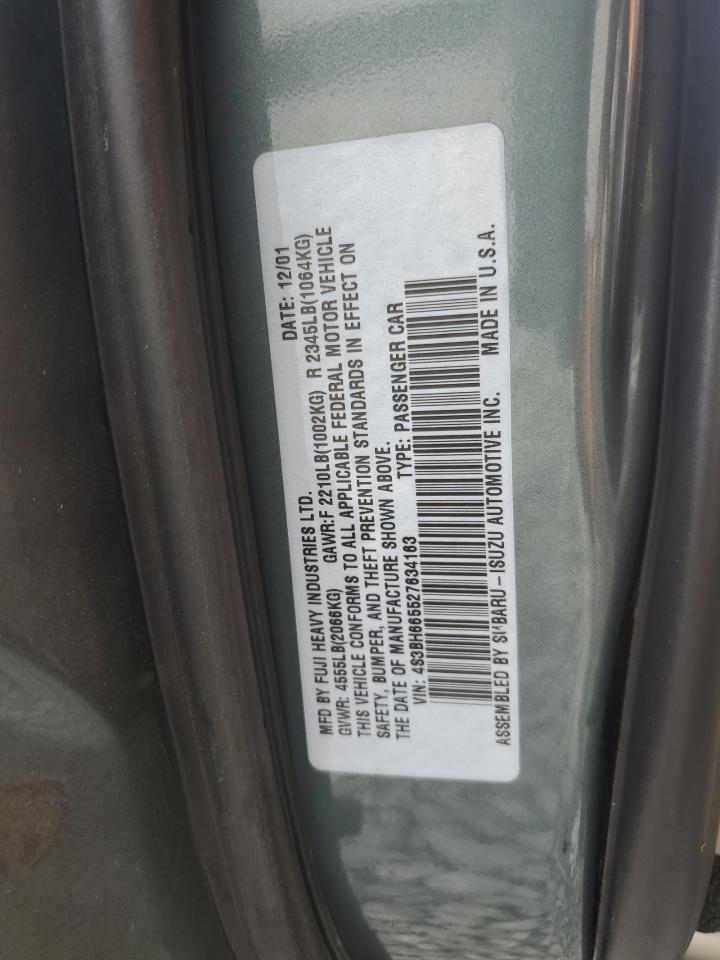 2002 Subaru Legacy Outback VIN: 4S3BH665527634163 Lot: 71246245