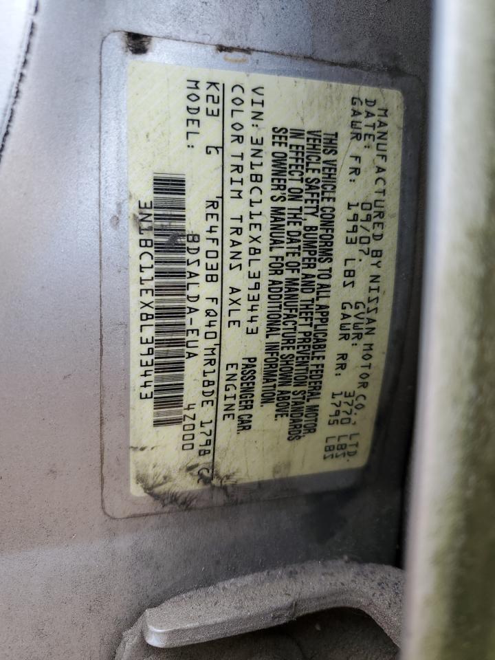 2008 Nissan Versa S VIN: 3N1BC11EX8L393443 Lot: 81806535