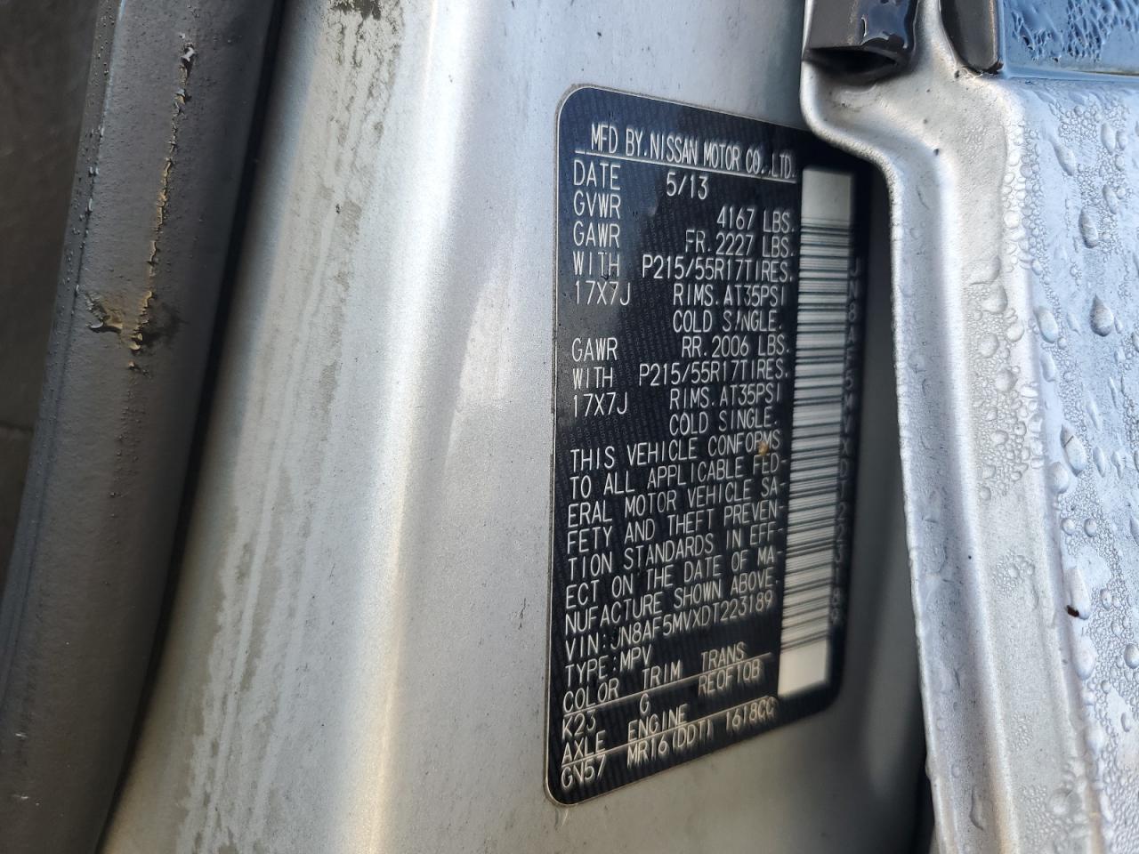 2013 Nissan Juke S VIN: JN8AF5MVXDT223189 Lot: 84377495