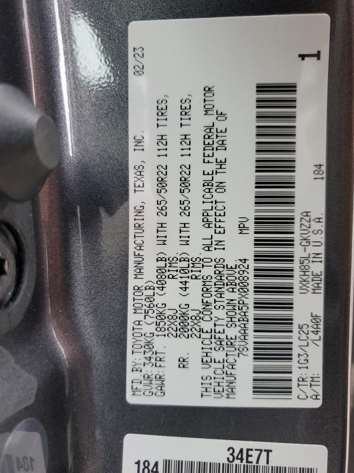 2023 Toyota Sequoia Sr5 VIN: 7SVAAABA5PX008924 Lot: 84015525