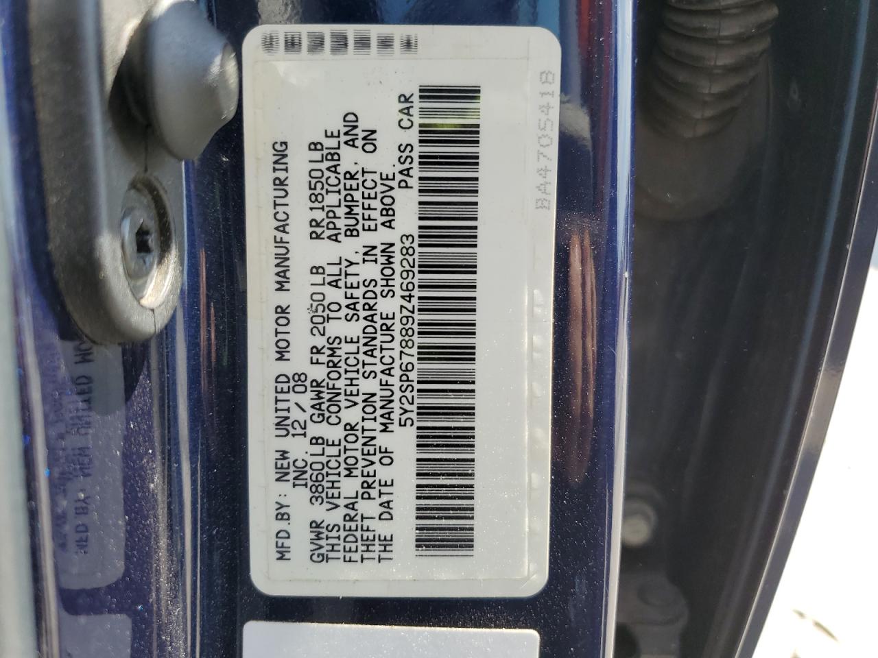 2009 Pontiac Vibe VIN: 5Y2SP67889Z469283 Lot: 80667985