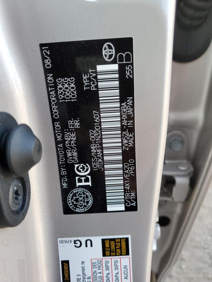 2022 Toyota Prius Prime Le VIN: JTDKAMFP1N3201607 Lot: 71590185