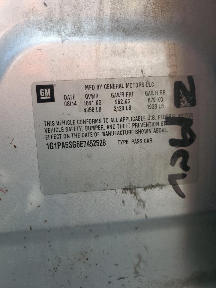 2014 Chevrolet Cruze Ls VIN: 1G1PA5SG6E7452528 Lot: 82158475