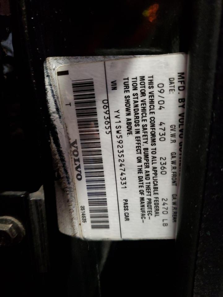 2005 Volvo V70 Fwd VIN: YV1SW592352474331 Lot: 84198645