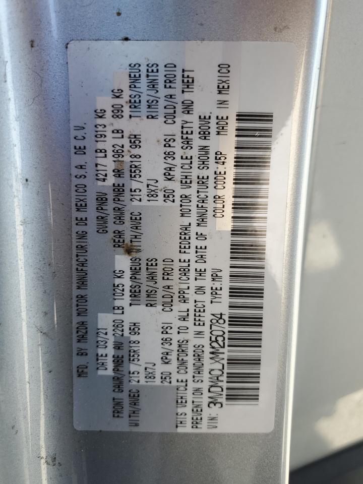 2021 Mazda Cx-30 Preferred VIN: 3MVDMACLXMM250784 Lot: 81481915