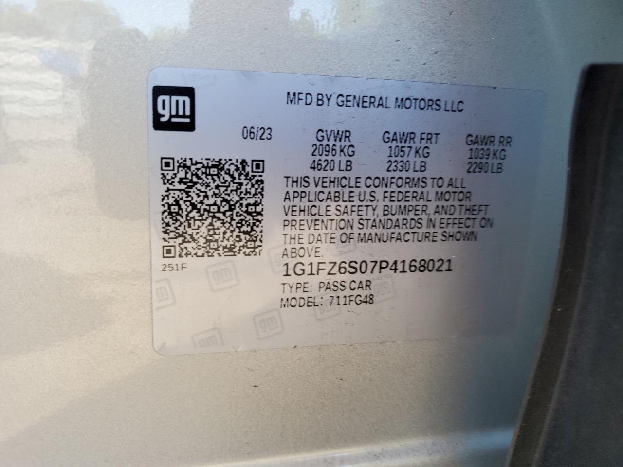 2023 Chevrolet Bolt Euv Premier VIN: 1G1FZ6S07P4168021 Lot: 80152885