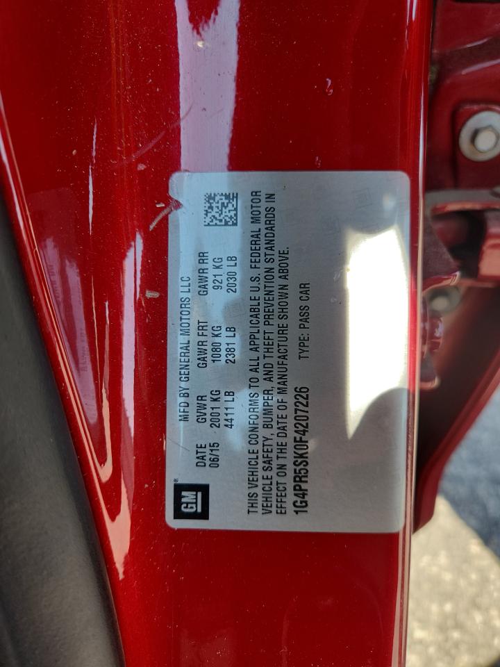 2015 Buick Verano Convenience VIN: 1G4PR5SK0F4207226 Lot: 84276855