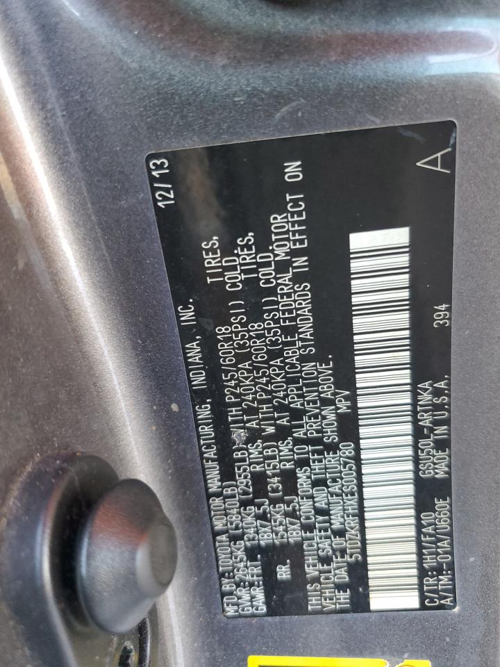 2014 Toyota Highlander Le VIN: 5TDZKRFHXES005780 Lot: 84424825