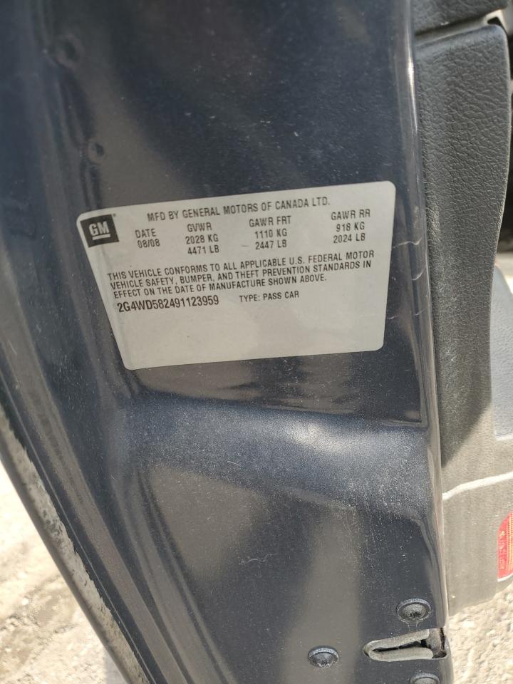 2009 Buick Lacrosse Cxl VIN: 2G4WD582491123959 Lot: 84055135