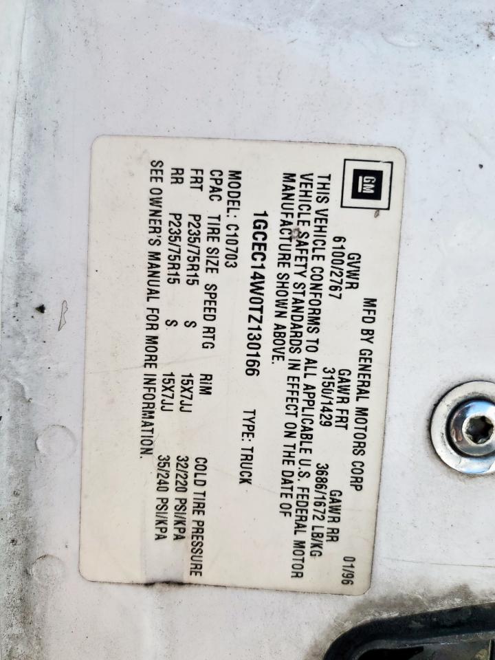 1996 Chevrolet Gmt-400 C1500 VIN: 1GCEC14W0TZ130166 Lot: 80918325