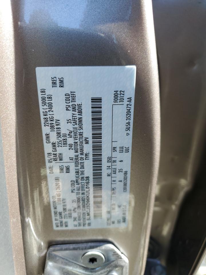 2019 Lincoln Mkc Reserve VIN: 5LMCJ3D96KUL01638 Lot: 71982645