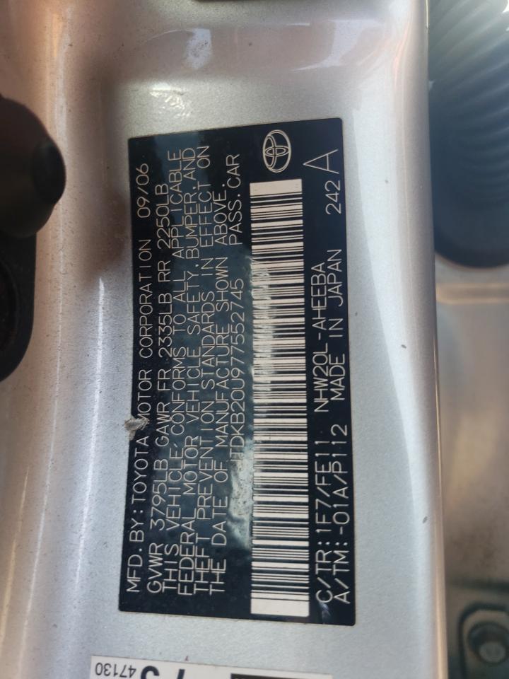 2007 Toyota Prius VIN: JTDKB20U977552745 Lot: 81316715