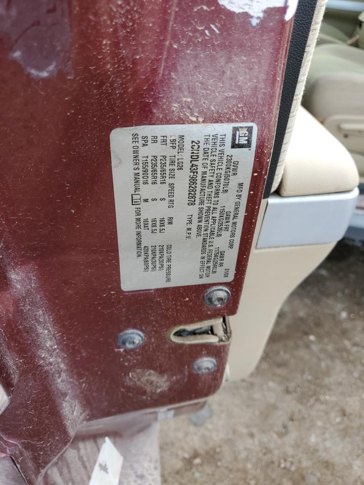 2008 Chevrolet Equinox Lt VIN: 2CNDL43F986282878 Lot: 80663455