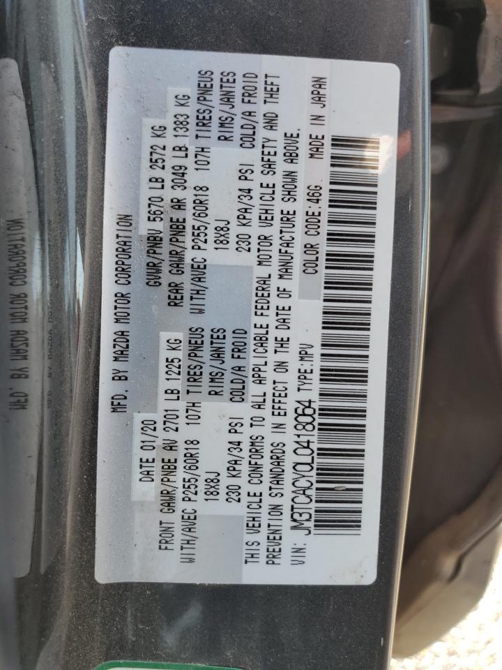 2020 Mazda Cx-9 Touring VIN: JM3TCACY0L0418064 Lot: 80278465