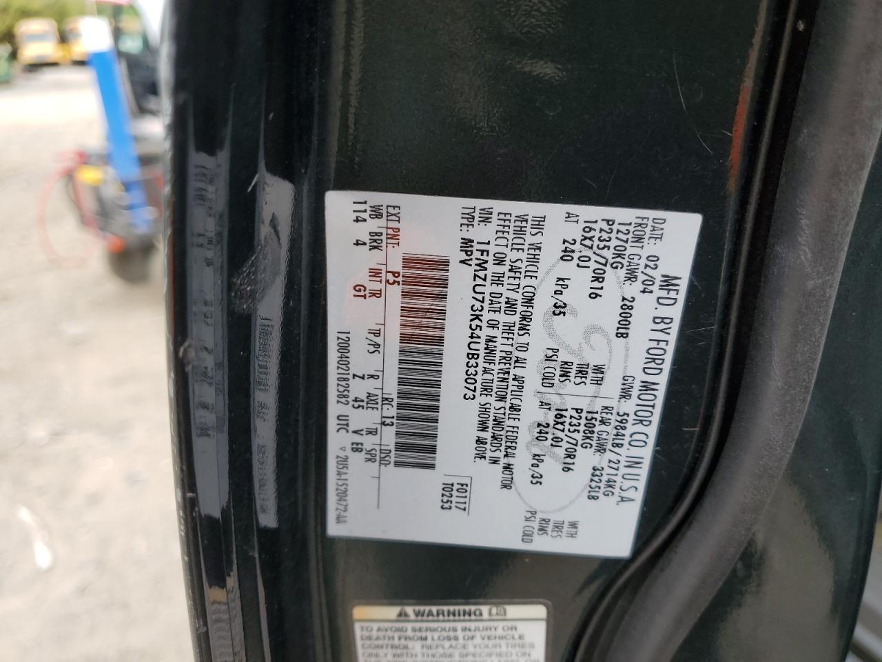 2004 Ford Explorer Xlt VIN: 1FMZU73K54UB33073 Lot: 80258695