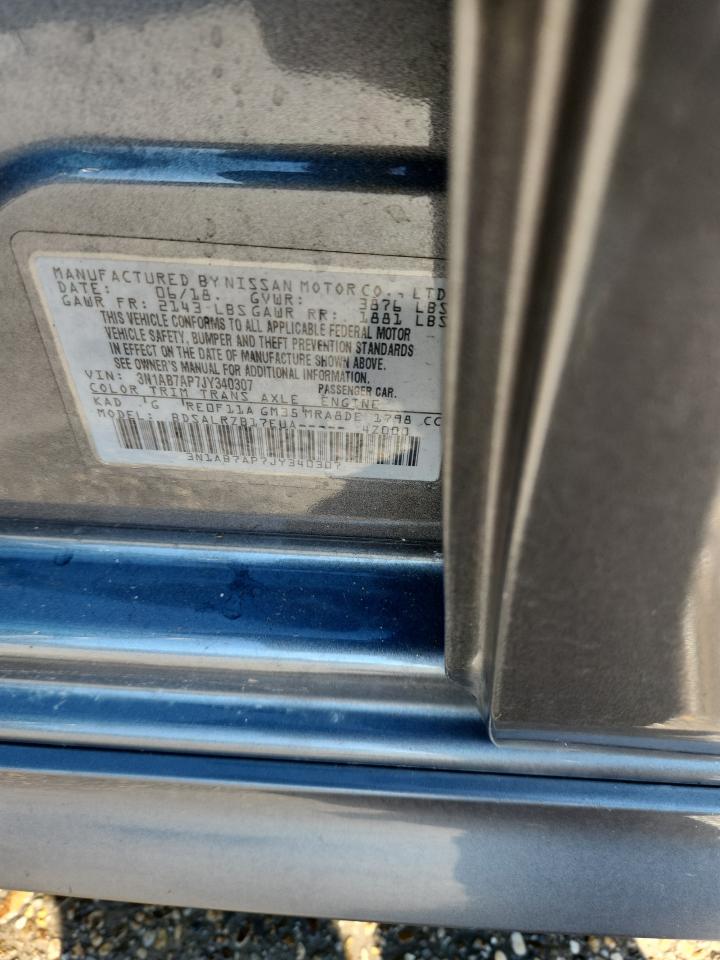 2018 Nissan Sentra S VIN: 3N1AB7AP7JY340307 Lot: 84413855